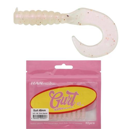 Gurt 4.5cm 10 Adet Orak Kuyruk Silikon Yem AGT-105 Chinu Special