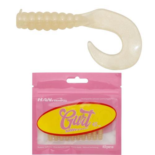 Gurt 4.5cm 10 Adet Orak Kuyruk Silikon Yem AGT-106 Glow Naturel