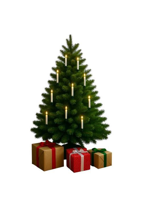 Alevsiz Mandallı Şamdan Mum 8 li Set Uzaktan Kumandalı Noel Özel Gün İçin 13 cm