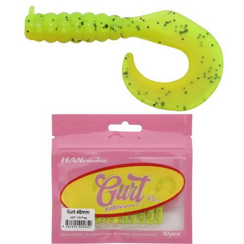 Gurt 4.5cm 10 Adet Orak Kuyruk Silikon Yem AGT-110 Frog
