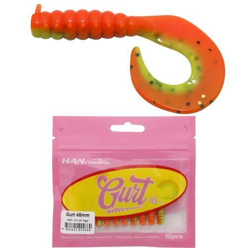 Gurt 4.5cm 10 Adet Orak Kuyruk Silikon Yem AGT-111 Uv Tiger