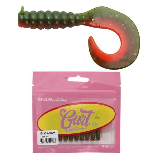 Gurt 4.5cm 10 Adet Orak Kuyruk Silikon Yem AGT-112 Uv Camo