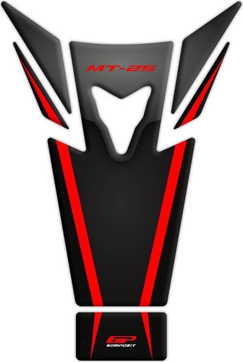 Yamaha MT-25 2015-2019 Uyumlu Tank Pad Seti Siyah-Kırmızı