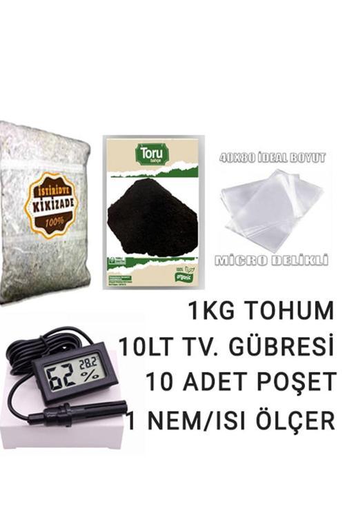 Kültür Mantarı Başlangıç Seti ( 1 Kg Tohum Nem Ölçer 10 Lt Activator )Hediyeli