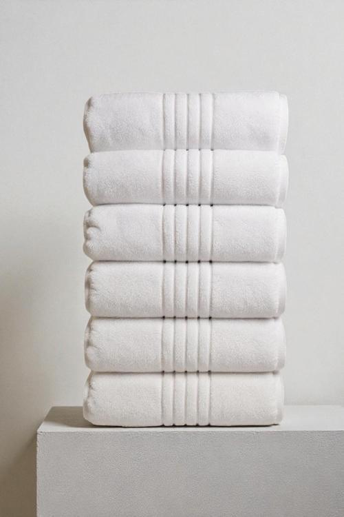 6'lı Strip El Havlusu - 50x90 Cm, 225 Gr, %100 Pamuk, Spa Ve Otel Havlusu, Günlük Kullanıma Uygun