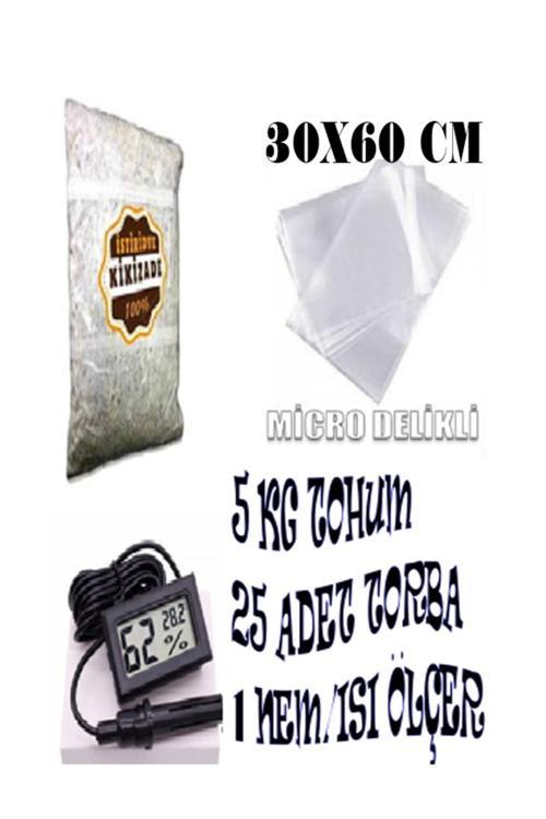 Istiridye Mantarı Başlangıç Seti ( 5 Kg Tohum +25 Adet Torba+Ekim Kılavuzu+ Nem Isı Ölçer Aleti)