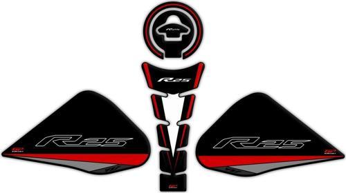 Yamaha R25 2015-2018 Uyumlu Tank Pad Seti Kırmızı