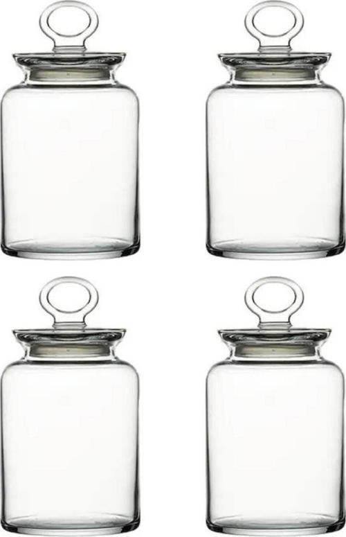 98673 Kitchen Serisi Cam Kapaklı Contalı Kavanoz 1,5 Litre - 4 Adet