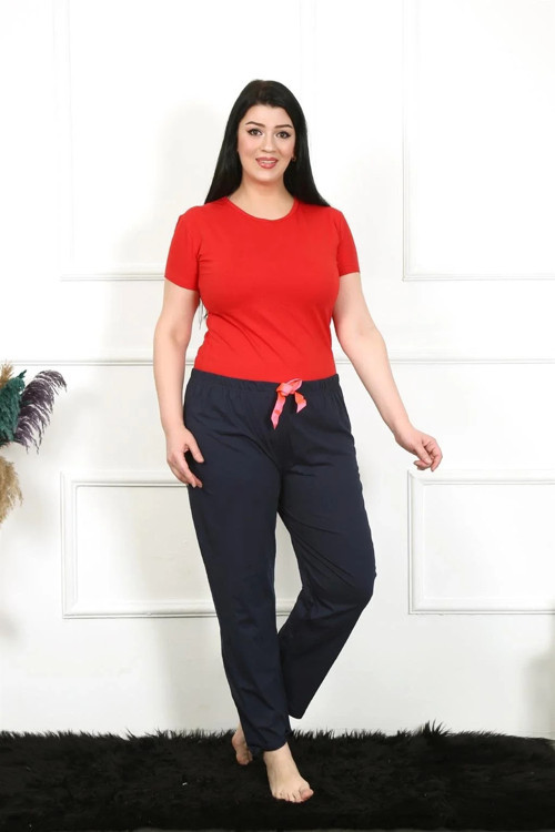 Kadın Pamuklu Büyük Beden Alt Pijama Lacivert