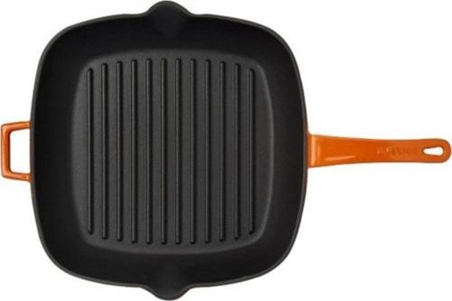 Grill Tava 26X26 Metal Saplı Cam Kapaklı Turuncu