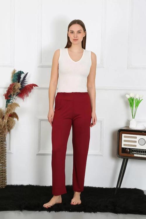 Kadın Pamuk Penye Tek Alt Pijama Bordo