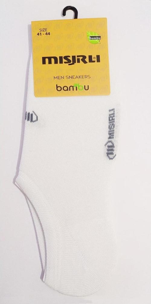 Beyaz Babet Çorap Bambu Çorap Erkek Çorabı 4 Adet