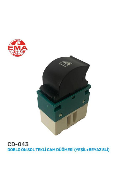 Cam Açma Anahtarı Doblo Ön Sol Tekli Yeşil-Beyaz 5 Fişli