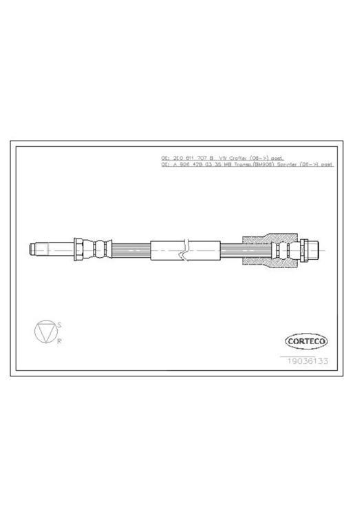 Fren Hortumu Arka Mercedes Sprınter B906 B907 . Vw Crafter 30-35-50