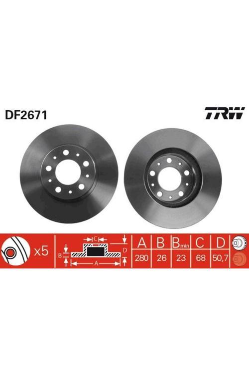 Ön Fren Aynası Volvo 850 91-97 -S70-C70-V70-960-2.0-2.5-2.5 20V-2.5Tdı 97 > 280X26X5Dlxhavalı