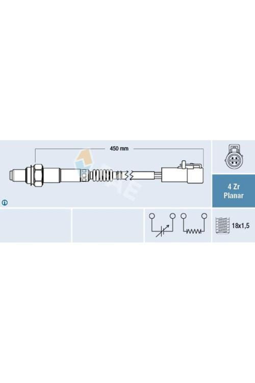 Oksıjen Sensoru Ford C Max Iı Dxa/Cb7.Dxa /Ceu 1.6 Tı 10> Focus C Max Dm2 : 1.6 03>07 Focus Iı