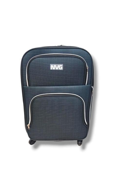 NVG 848-26 Havlu Kumaş 4 Teker Ekose Desen Orta Boy Valiz