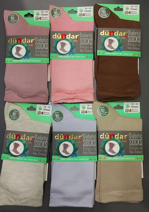 PLUS 6999 UNİSEX BAMBU DİYABETİK DİKİŞSİZ 4 MEVSİM ÇORAP 6 ADET