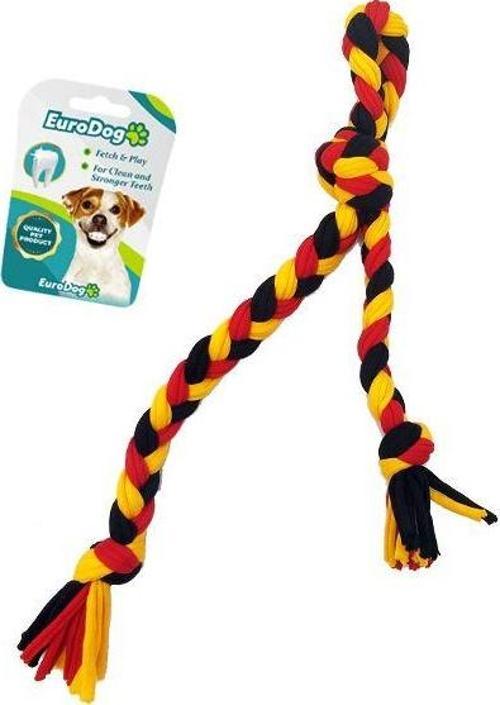 Düğümlü Diş İpi Siyah Sarı Kırmızı 42 Cm