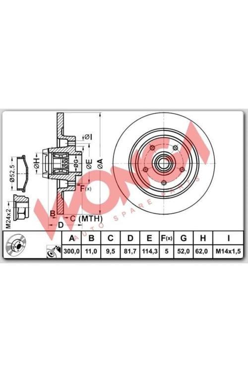Fren Diski (Tek) Arka Rulmanlı Laguna Iıı 08>Latıtude 10>
