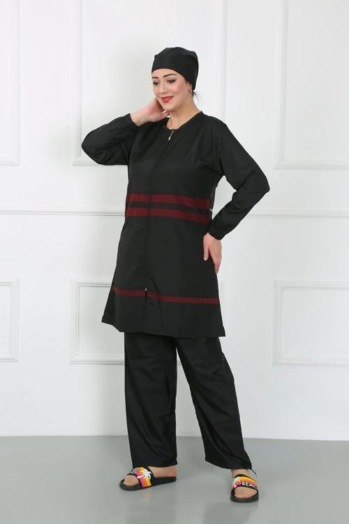 Büyük Beden Tesettür Mayo Siyah