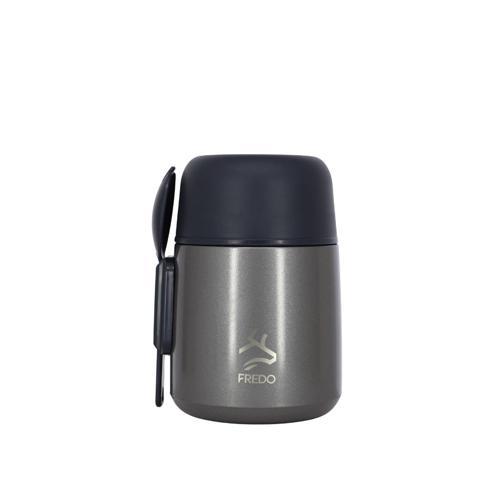 Duo Dine Bebek Metalik Gri Mama Kabı & Yemek Saklama Termosu, Mug - 8 Saat Sıcak, 12 Saat Soğuk Tutma 500 ml