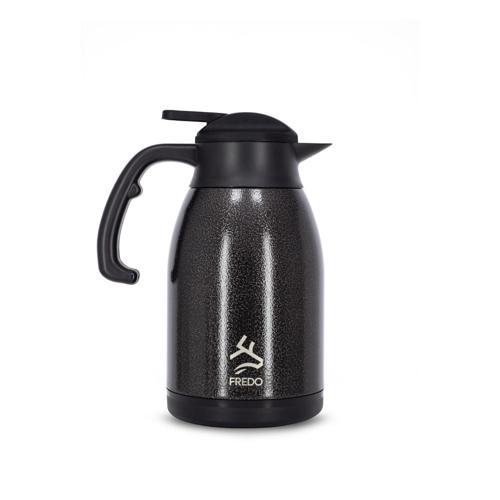 Big Therm 2 Lt Paslanmaz Çelik Benekli Siyah Çay Termosu, 24 Saat Soğuk, 12 Saat Sıcak Tutma