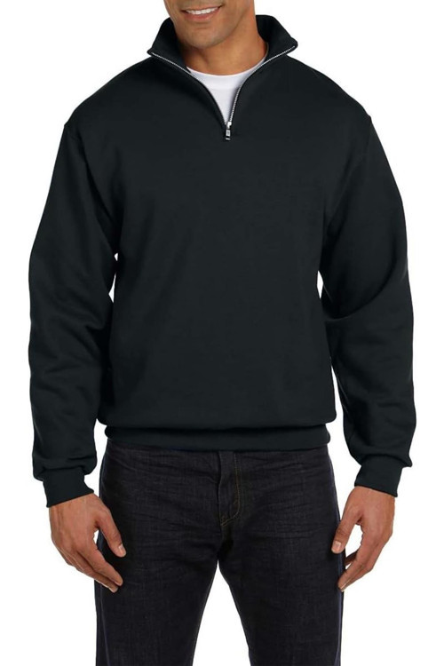 Erkek Dik Yaka Silver Yarım Fermuarlı Sweatshirt