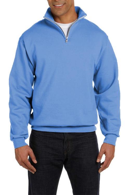 Erkek Dik Yaka Silver Yarım Fermuarlı Sweatshirt