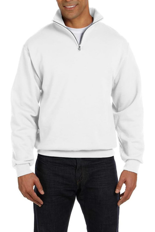 Erkek Dik Yaka Silver Yarım Fermuarlı Sweatshirt