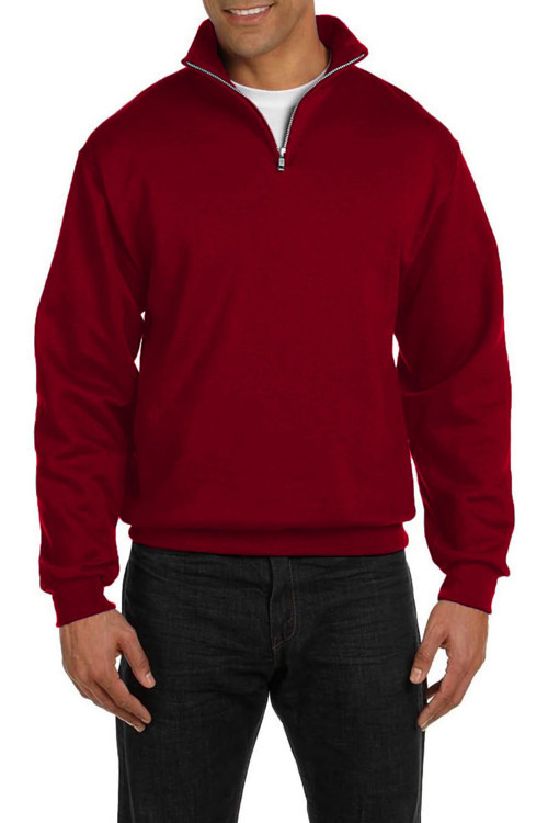 Erkek Dik Yaka Silver Yarım Fermuarlı Sweatshirt