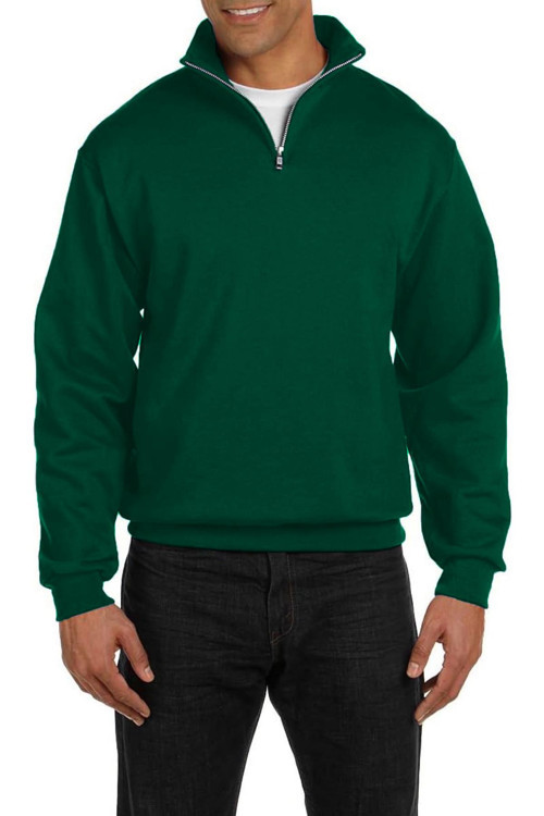 Erkek Dik Yaka Silver Yarım Fermuarlı Sweatshirt
