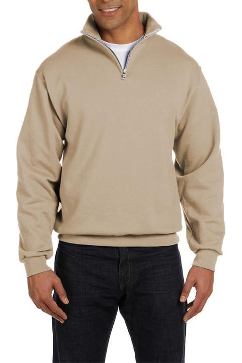 Erkek Dik Yaka Silver Yarım Fermuarlı Sweatshirt