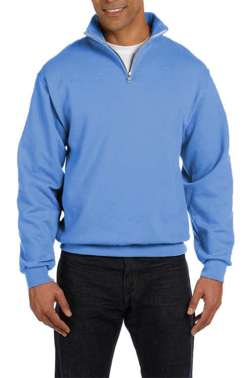 Erkek Dik Yaka Silver Yarım Fermuarlı Sweatshirt