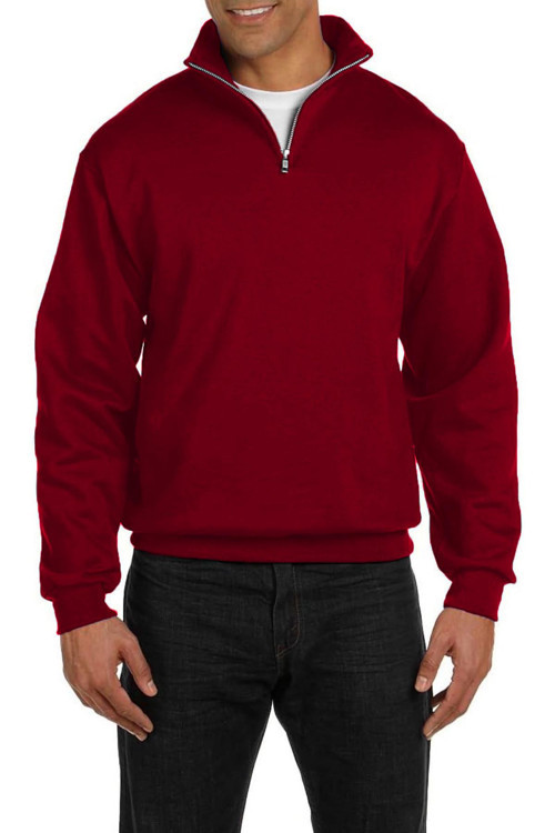 Erkek Dik Yaka Silver Yarım Fermuarlı Sweatshirt