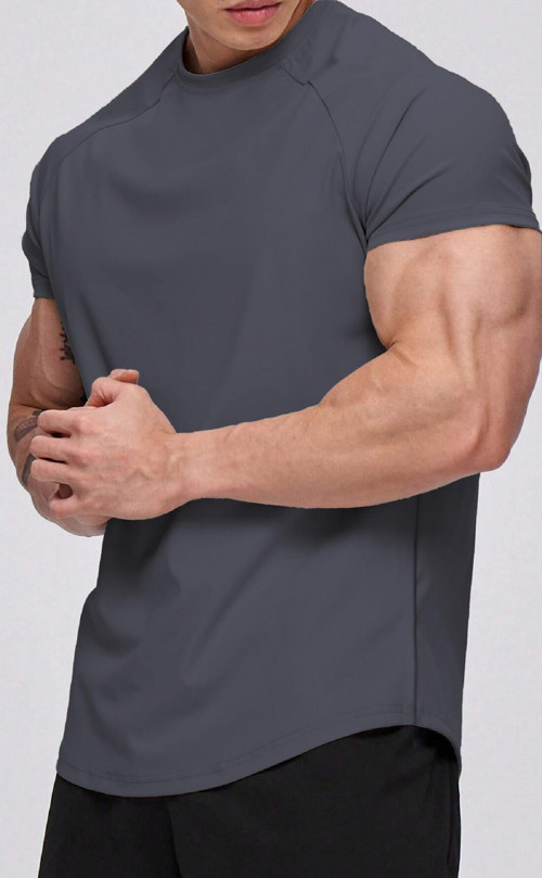 Erkek Running Sports Reglan Oval Kesim Penye T-shirt