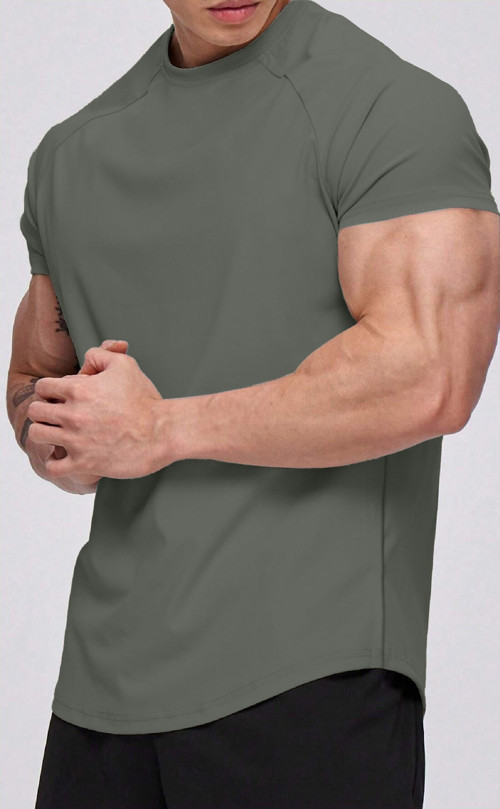 Erkek Running Sports Reglan Oval Kesim Penye T-shirt