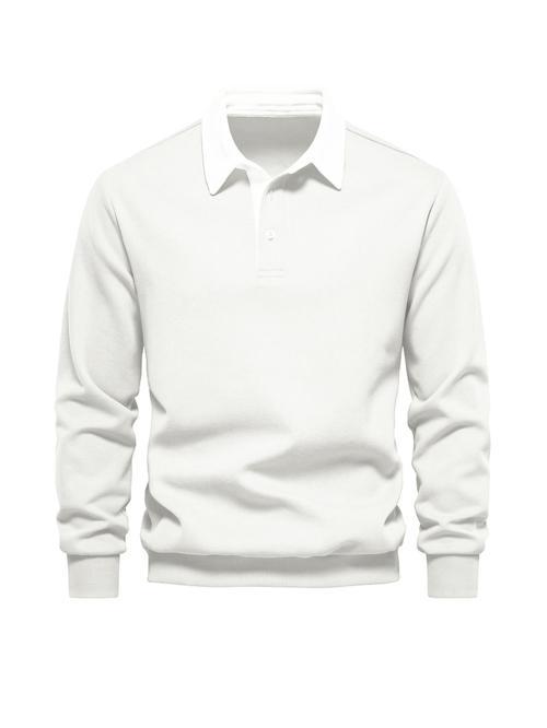 Erkek Retro Renk Bloklu Pamuklu Gömlek Yaka Sweatshirt