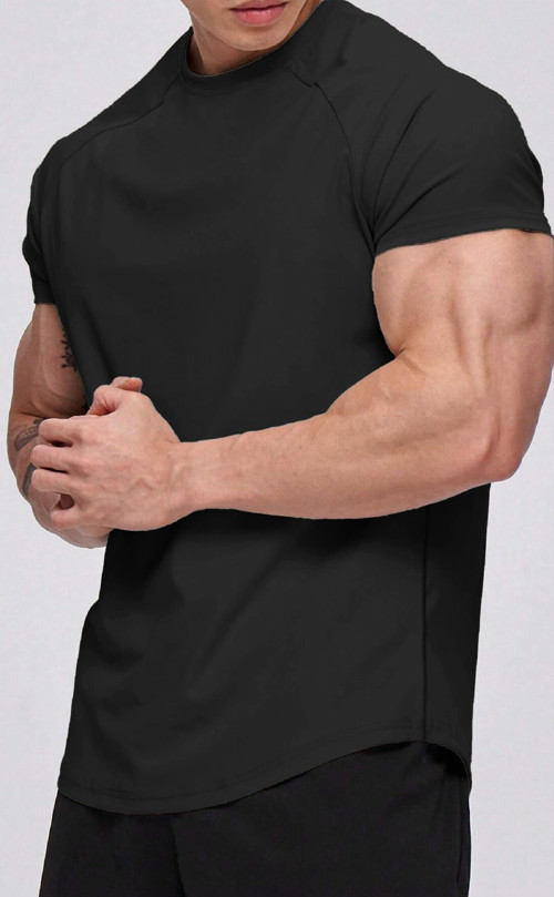 Erkek Running Sports Reglan Oval Kesim Penye T-shirt