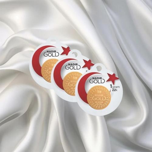 3 Adet 1 Gr 22 Ayar Nadir Gram Altın