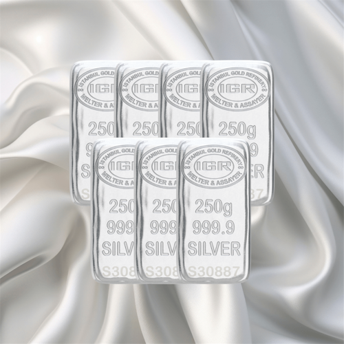 7 Adet 250 Gr İar Gümüş Külçe