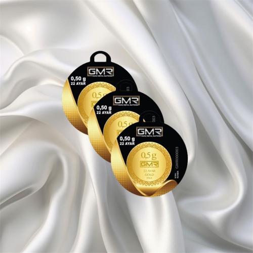 3 Adet 0.50 Gr 22 Ayar Gmr Gram Altın