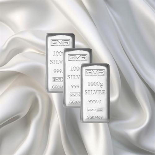 3 Adet 1000 Gr Gmr Gümüş Külçe
