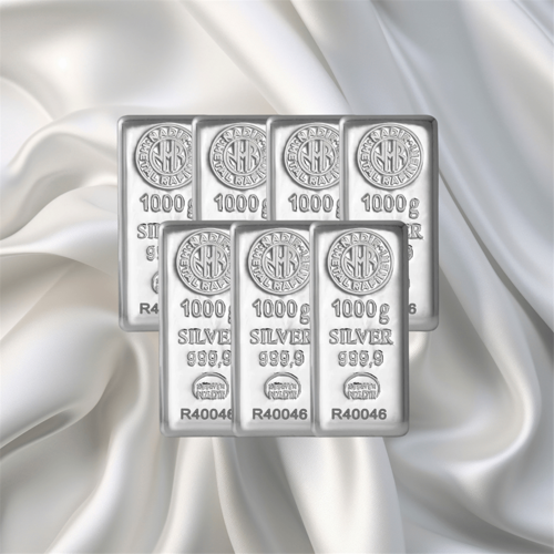 7 Adet 1000 Gr Nadir Gümüş Külçe