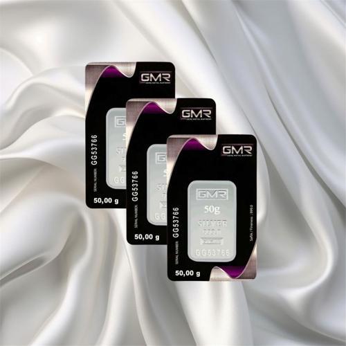 3 Adet 50 Gr Gmr Gümüş Külçe