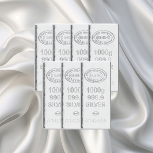 7 Adet 1000 Gr İar Gümüş Külçe