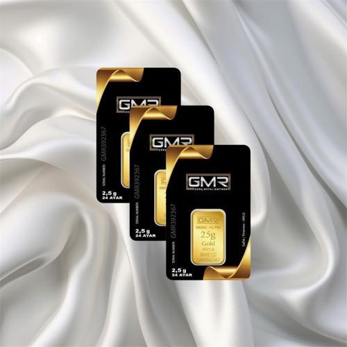 3 Adet 2.5 Gr 24 Ayar Gmr Gram Altın