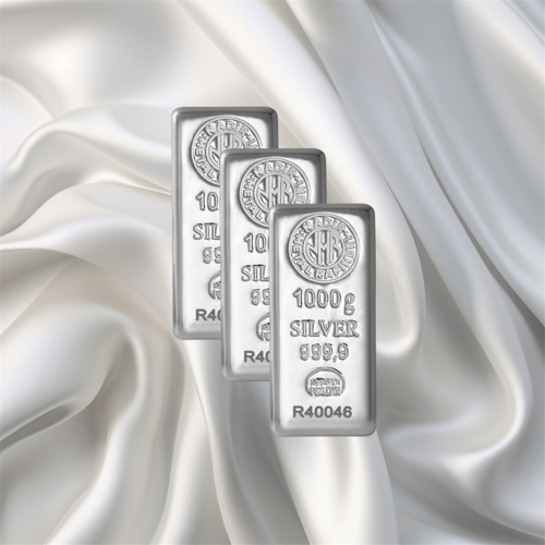 3 Adet 1000 Gr Nadir Gümüş Külçe