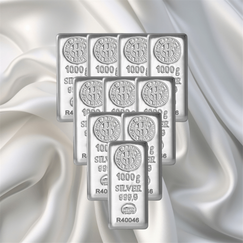 10 Adet 1000 Gr Nadir Gümüş Külçe