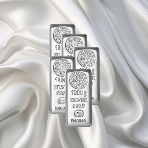 5 Adet 1000 Gr Nadir Gümüş Külçe